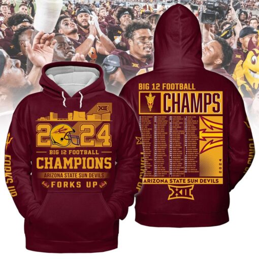 Arizona State Sun Devils Big 12 Football Champions Hoodie Shirt