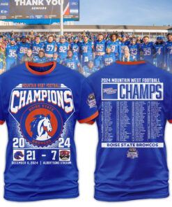 Boise State Broncos 2024 Mountain West Football Champs Hoodie Shirt