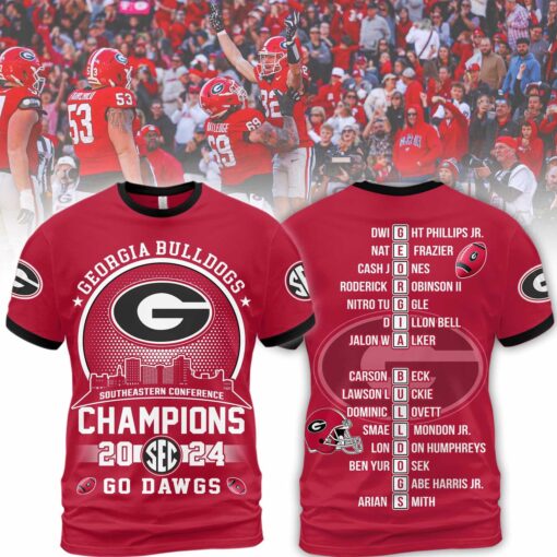 Georgia Bulldogs Southeastern Conference Champions 2024 Go Dawgs Hoodie Shirt