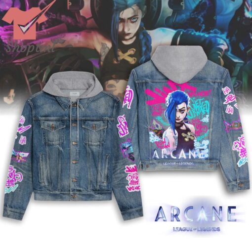 Arcane League of Legends Hooded Denim Jacket