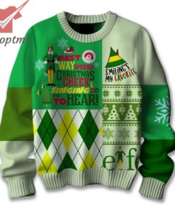 ELF Best Way Spread Christmas Cheer Ugly Christmas Sweater