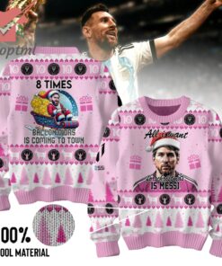 MESSI 8 Times Ballon D’Or Is Coming To Town Ugly Christmas Sweater