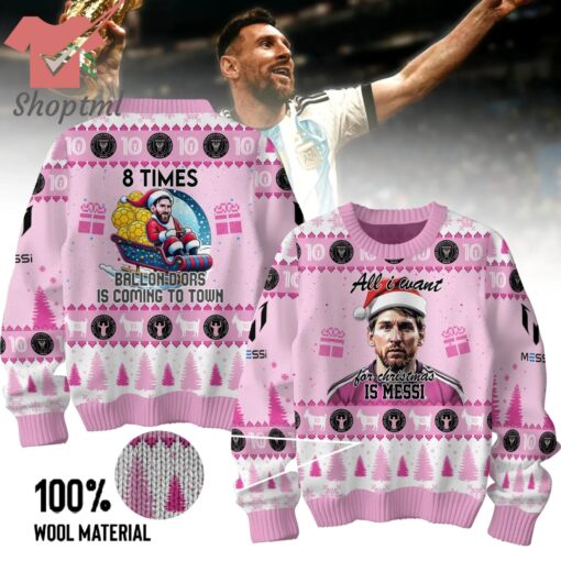 MESSI 8 Times Ballon D’Or Is Coming To Town Ugly Christmas Sweater