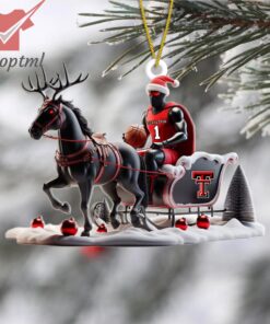 Texas Tech Red Raiders Dark Santa Baseball Christmas Ornament