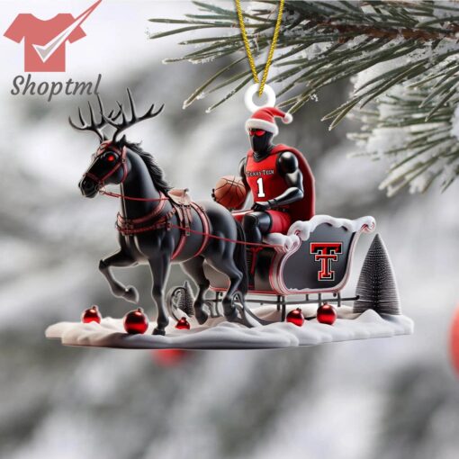 Texas Tech Red Raiders Dark Santa Baseball Christmas Ornament