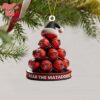 Texas Tech Red Raiders Dark Santa Baseball Christmas Ornament