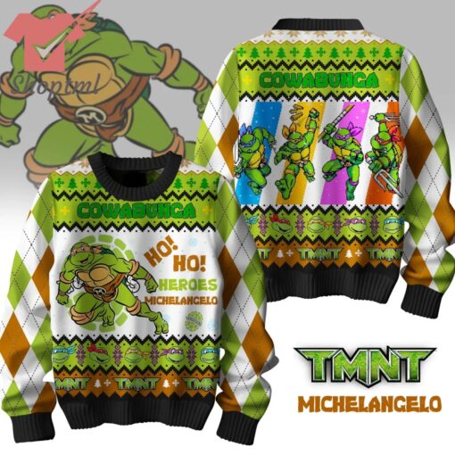 TMNT Michelangelo Cowabunga Ugly Christmas Sweater