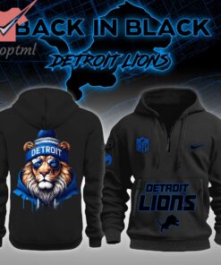 Detroit Lions Back In Black NFL 2024-2025 New Heavy Hoodie