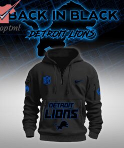 Detroit Lions Back In Black NFL 2024-2025 New Heavy Hoodie